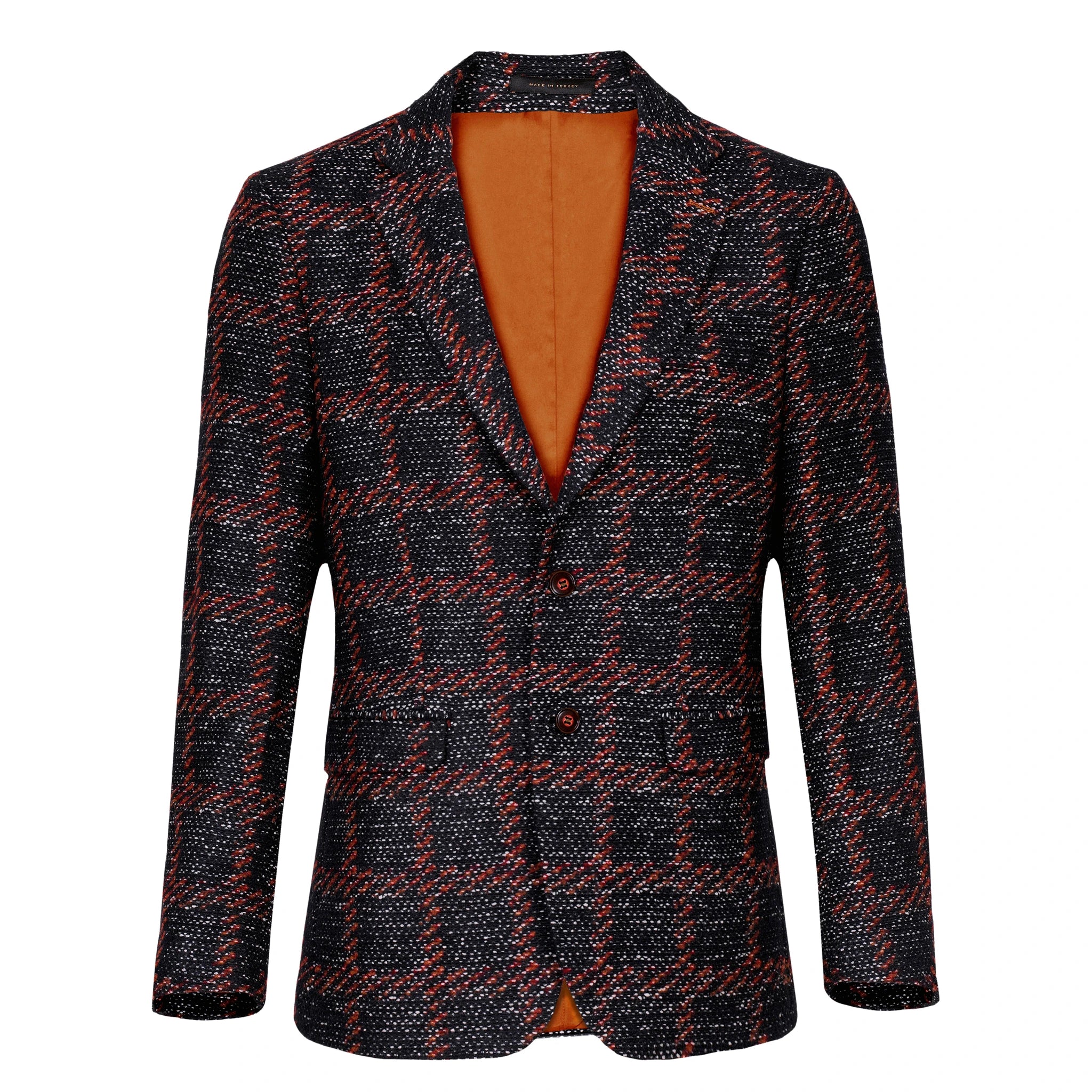 brown textured blazer for men