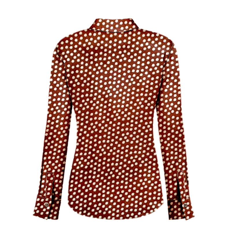 Women's Brown Polka Dots Shirt