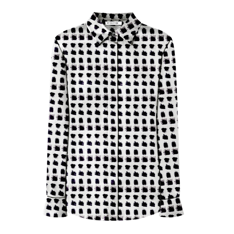 Women's Black and White Patterned Shirt