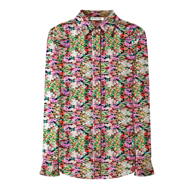 Women's Floral Print Button-Up Shirt