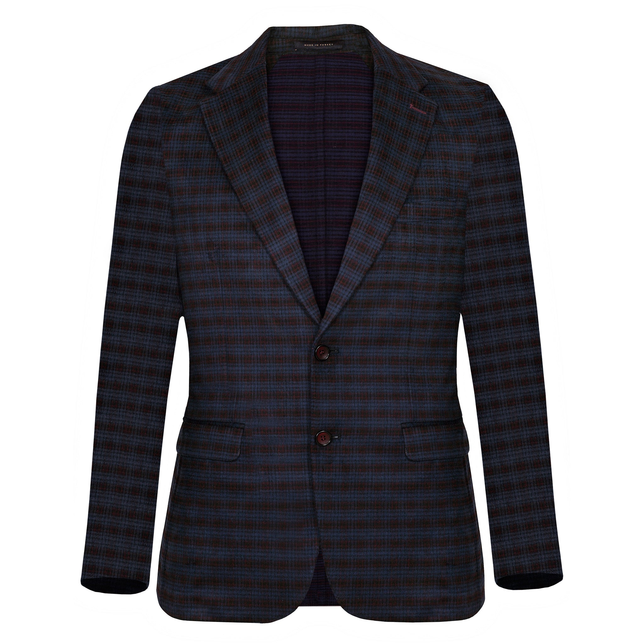 luxury men's blue with red striped blazer 