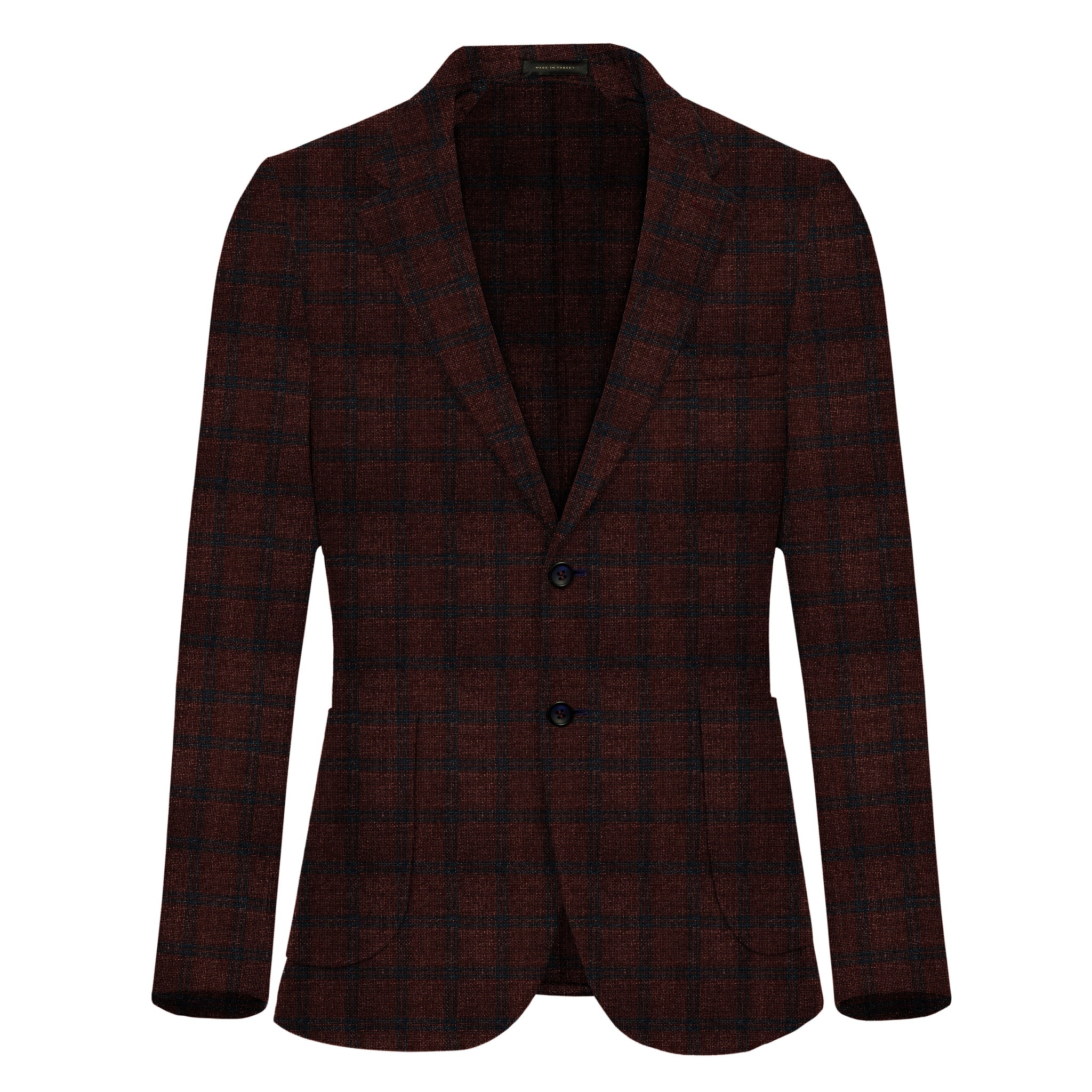 luxury mens maroon checked blazer